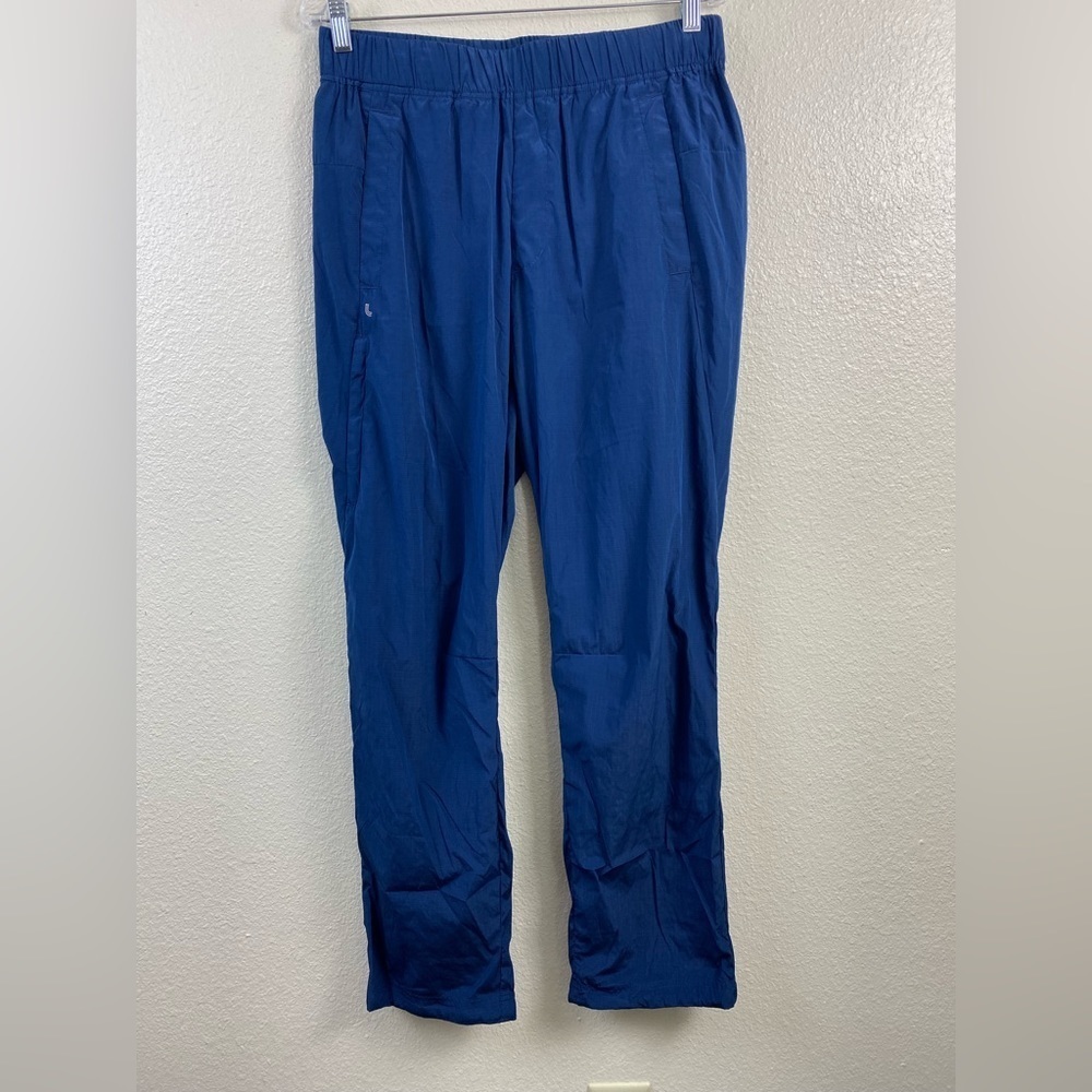 NEW Lolë Wander Track Pants Womens size Medium Blue Nylon Athletic Activewear